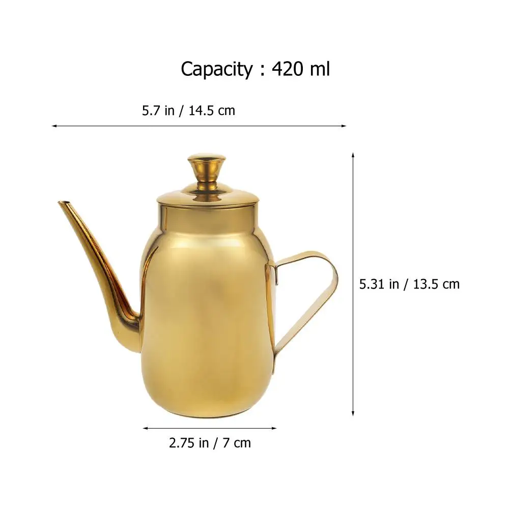 

Stainless Steel Pot Simple Design Longtime Use Bacon Oil Storage Anti Slip Handle Easy Pour Spout Kitchen Supply Sauce Dispenser