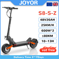 JOYOR S8-S-Z Electric Scooter 2*600W Motor 48V 26Ah Battery 25km/h Speed 80km Range 10'' Tires Foldable Adult E-Scooters