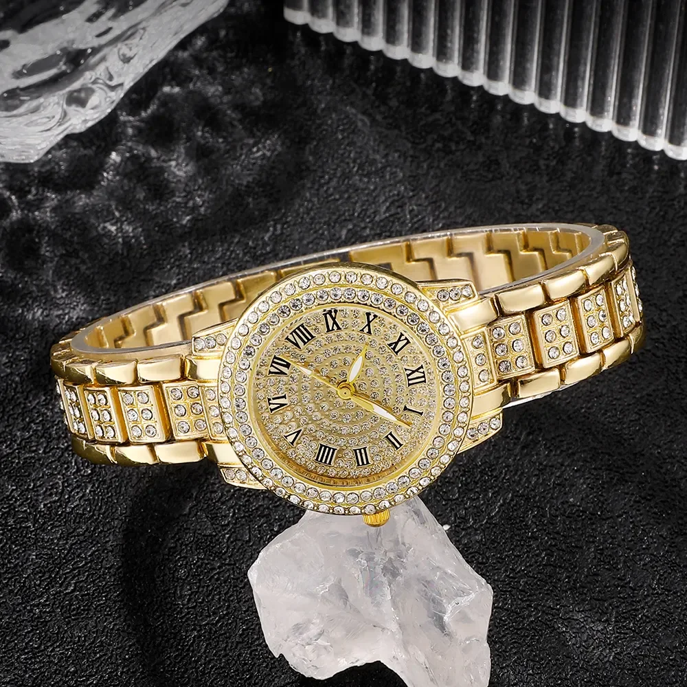 Diamond Women Watches Gold Watch Ladies Wrist Watches Luxury Brand Rhinestone Womens Bracelet Watches Female Relogio Feminino