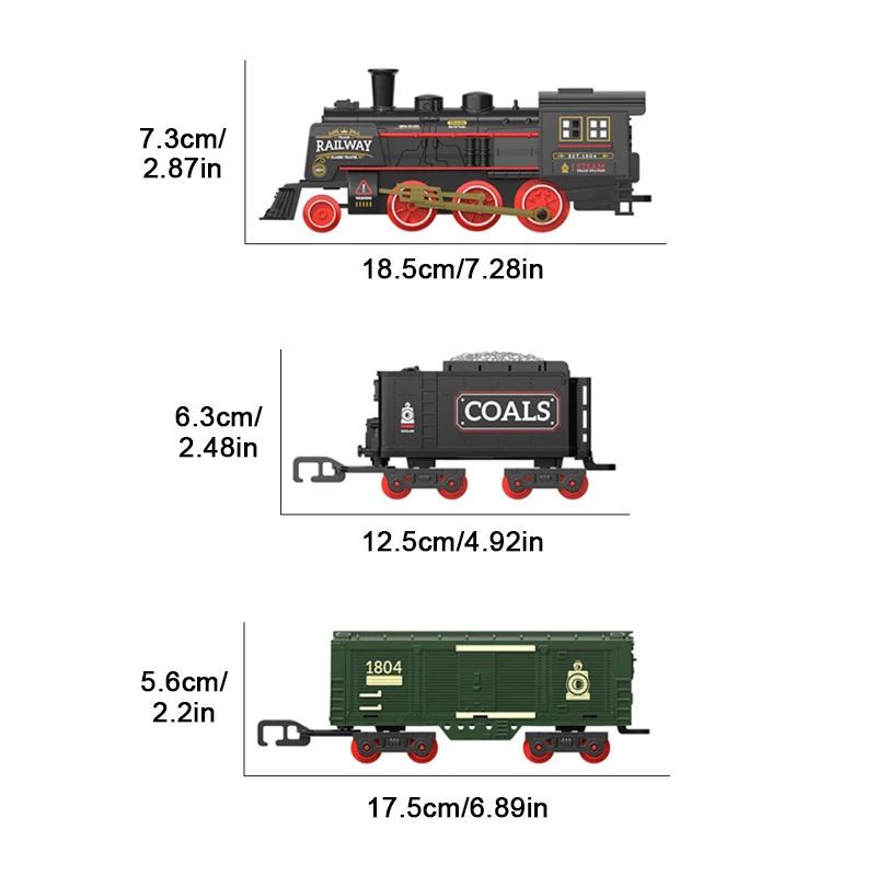 Retro Steam Train With Light And Sound Steam Spray Fun Sturdy Best Gifts For Boys Simulation Retro Model Of Track Toy