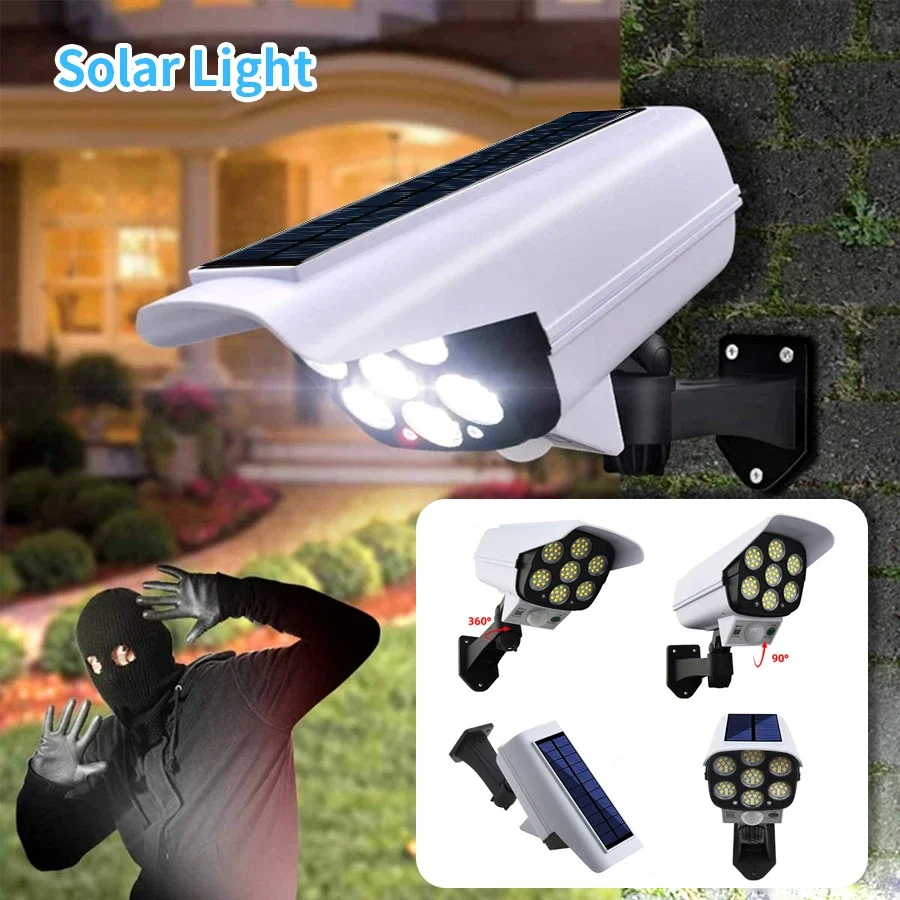 

Outdoor Security Dummy Camera Motion Sensor Light Solar Led Lights Powerful Solar Lights Outdoor Waterproof IP66 Lamp for Yard