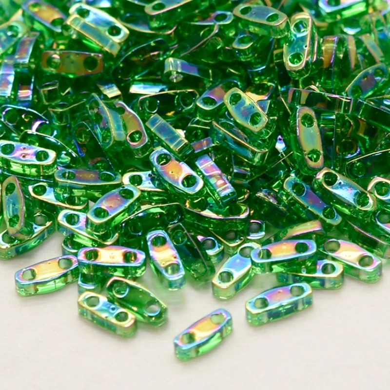 MIYUKI Transparent 5*1.2*1.9mm TILA Beads 2-Holes Square Flat Japan Colored Light Beads for DIY Jewelry Making  Accessories