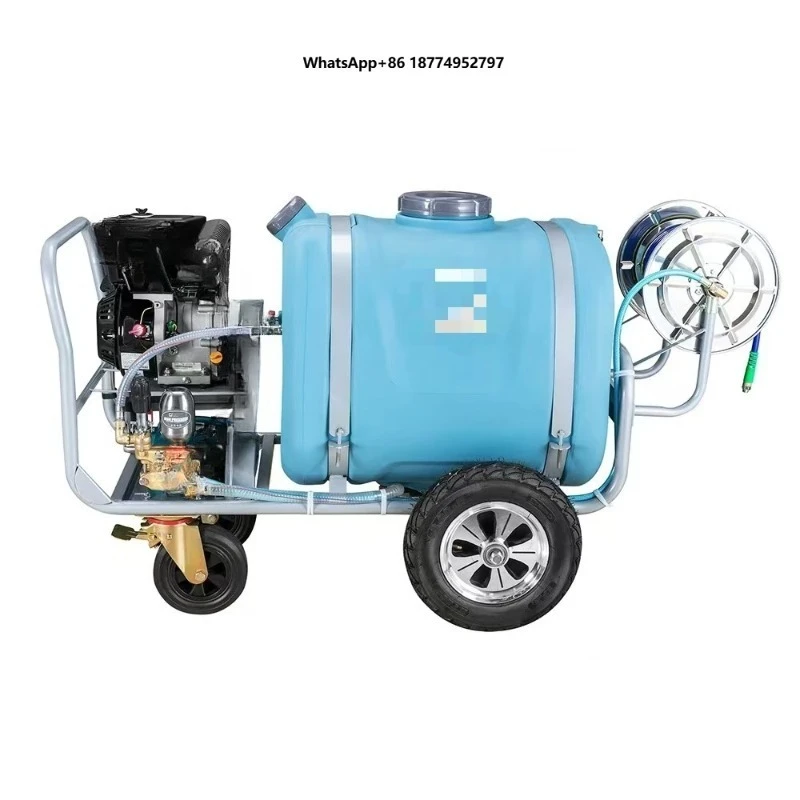 Portable Cart Type 160L Motorized Sprayer with Automatic Hose Reel for Farm and Garden Use
