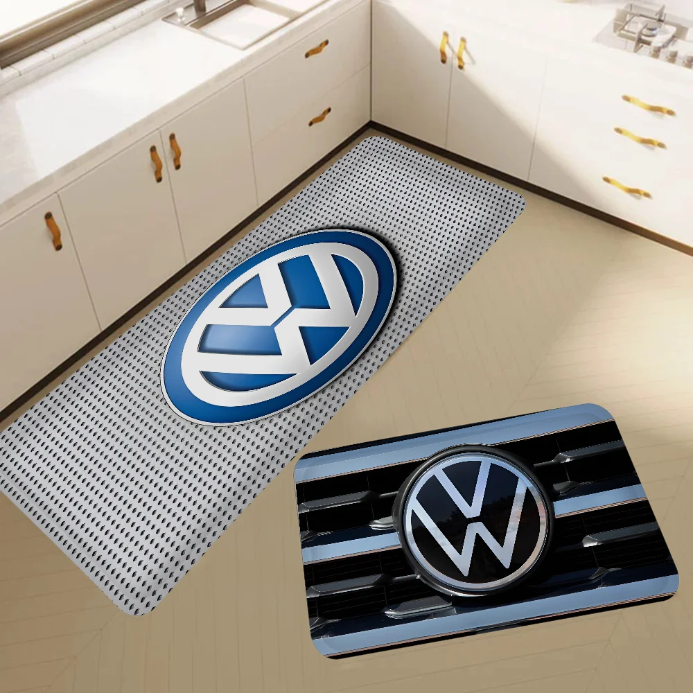 V-Volkswagens Car Logo Room Mats Cheaper Anti-slip Modern Living Room Balcony Printed Welcome Rug