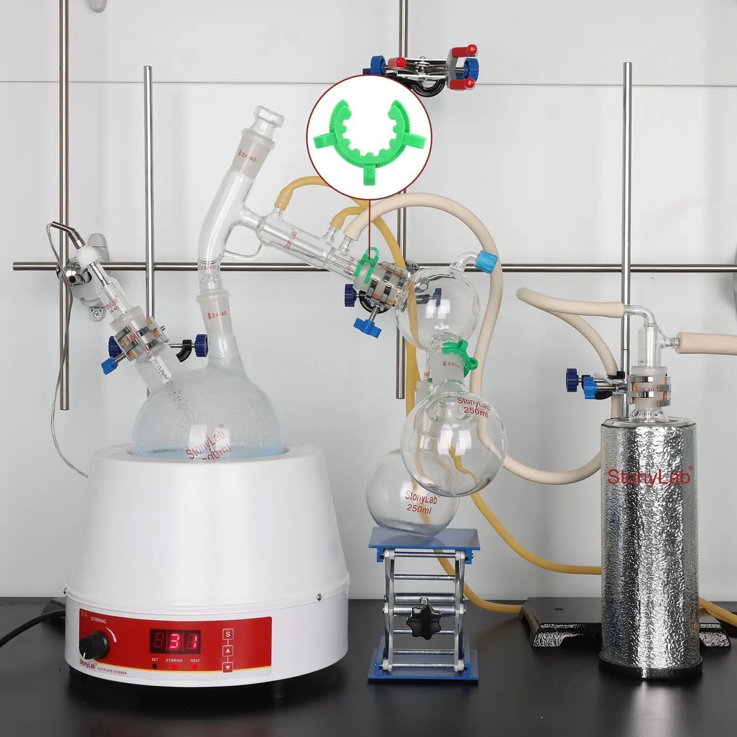 Lab Plastic Joint Clips Set, Keck Clamp Lab Keck Clips for Glass Standard Conical Interface Clip Ground Glass Joint