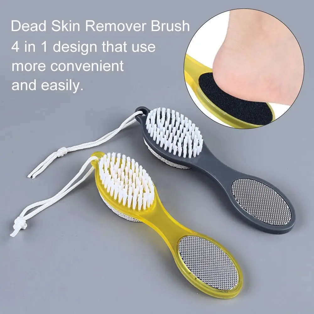 Durable 4-Side Design Foot File Cleaning Brush Multi-function Dead Skin Remover Non-Slip Grip Pumice Stone For Foot Surface Care