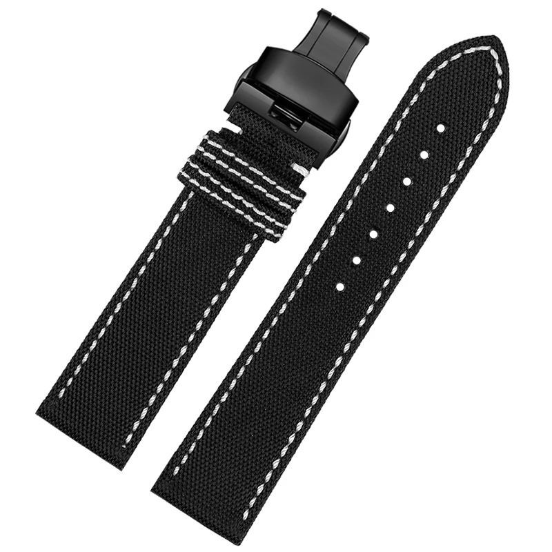 22mm dla Breitling Blackbird Scout mściciel nurkujący morska wilk nylonowy pasek do zegarka brezent Super seria Ocean skórzany pasek