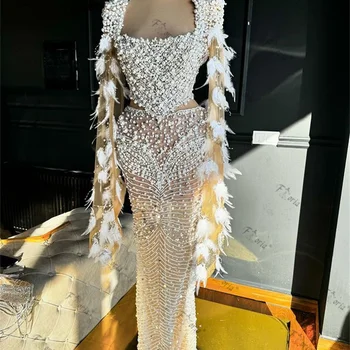 יוקרה מלא חרוזים פנינת אורך שמ...