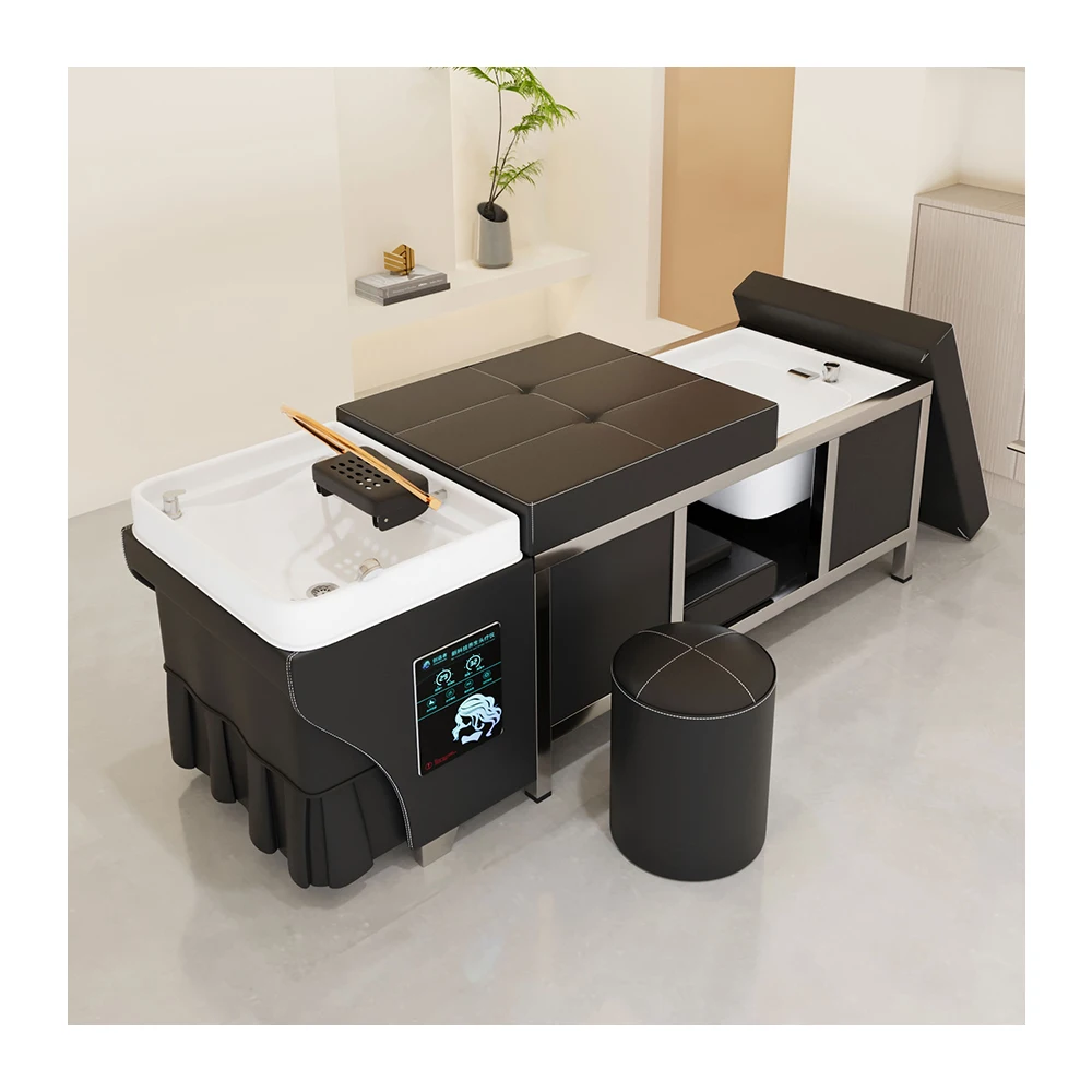 

High Quality Salon Furniture Spa Bed Barber Shop Beauty Salon with Water Circulation Foot Spa Shampoo Bed