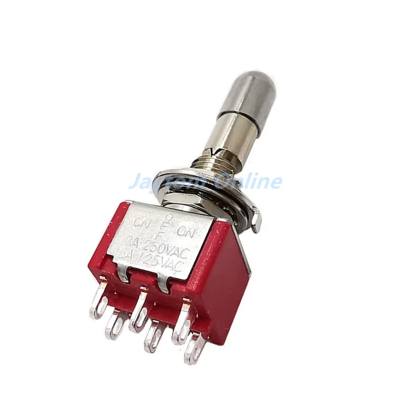 1pc SH T80-T Mini Toggle Switch Round Top Anti-mishandling Locking Lever 6.35mm Panel Mount 3Pins 6Pins 2/3 Positions ON OFF ON