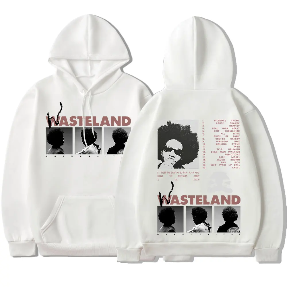 Sudadera con capucha Brent Faiyaz, sudadera con estampado de Álbum de música Wasteland, ropa de calle de gran tamaño, jersey polar para mantener el