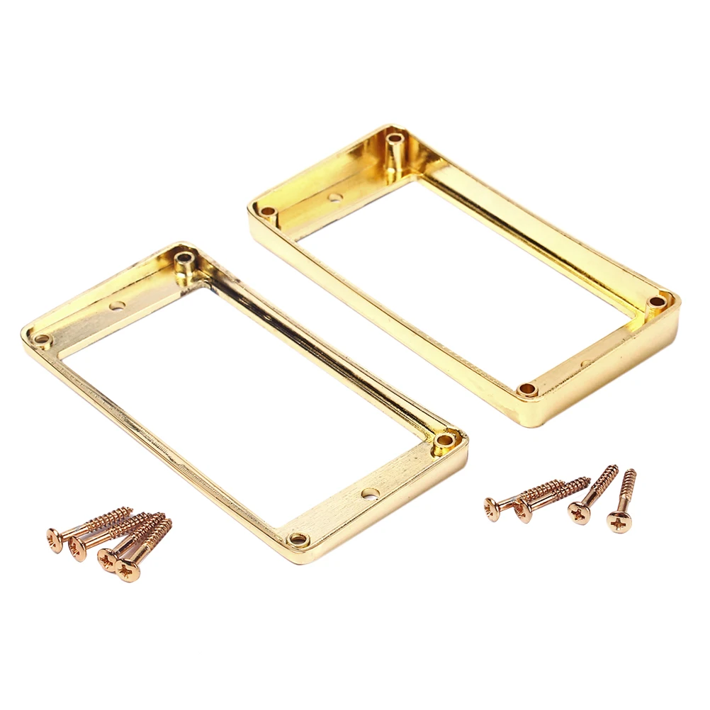 

2 Pcs Zinc Alloy Frame Flat Double Coil Humbucker Mounting Ring Pickup Guitar Rings Black