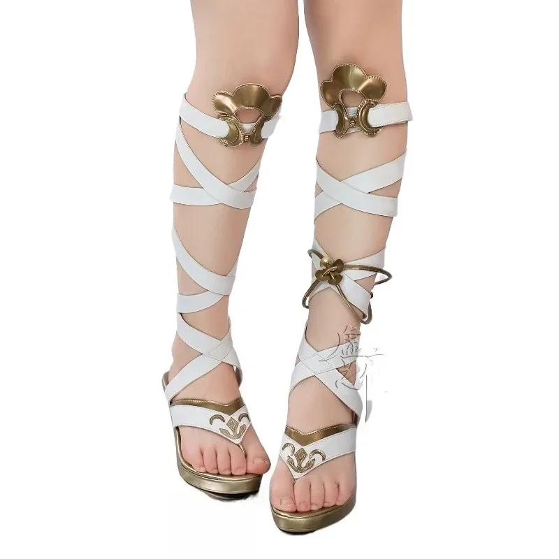 รองเท้าส้นสูงแบบสายรัดคอสเพลย์ Luno จากอนิเมะ Wuthering Waves ปี 2025 สำหรับงานปาร์ตี้ฮาโลวีน งานรื่นเริง และงานแฟนซี