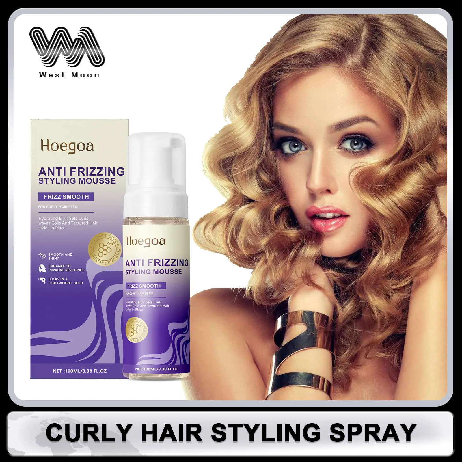 Hair Styling Spray Anti Frizz Add on Charms Increase Elasticity Long Lasting Styling Non-greasy Moisturizing Fluffy Hair Mousse