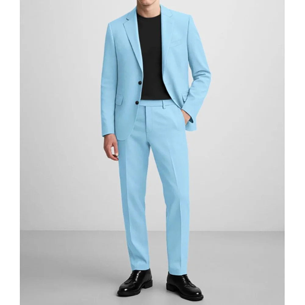

Single Breasted Peak Lapel Men 2 Piecs Suits High Quality Stylish Formal Banquet Custom Made Male Suit