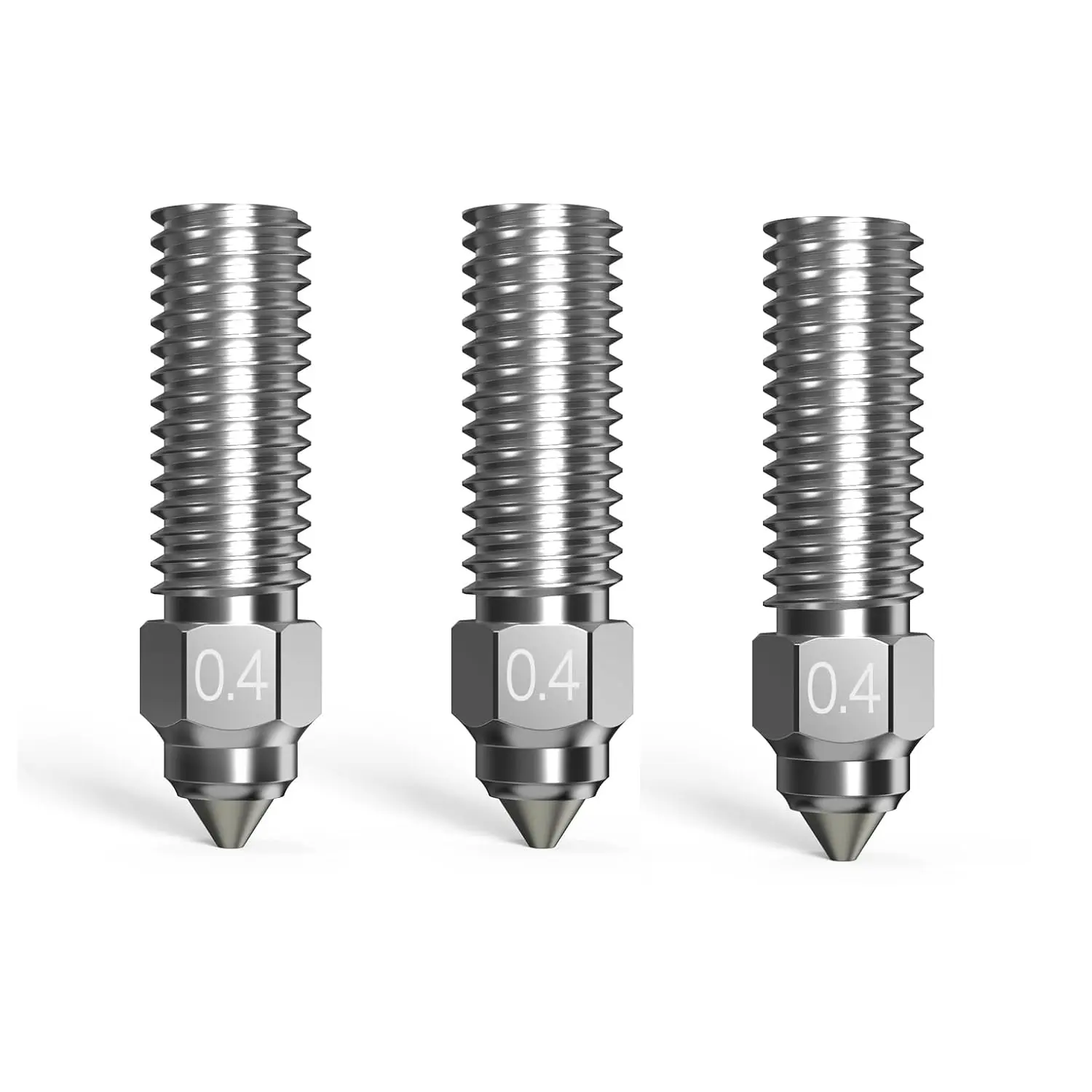 

3PCs Upgrade Plated Wear Resistant Brass Nozzle Pack 0.4mm Super Smooth Compatible with Creality K1, K1 Max, CR-M4, Ender 3 V3