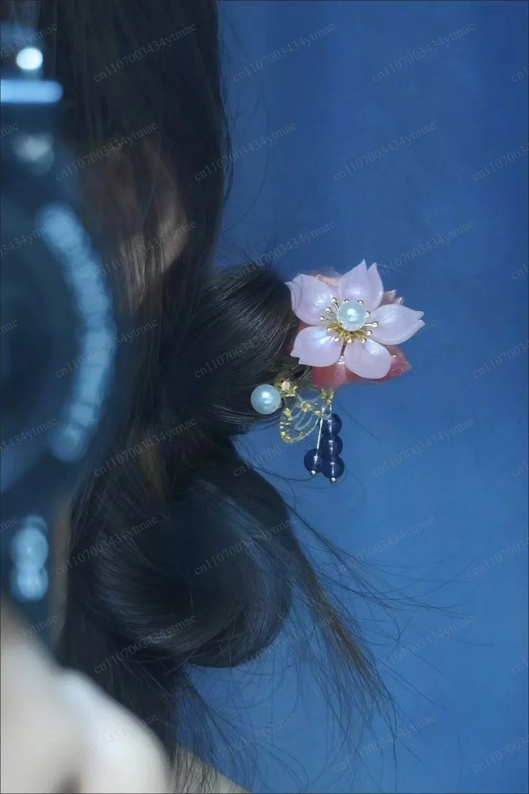 Floral Pearl Hairpin Cosplay Headwear Halloween Party Comic Show Costume Decor Props Accessories