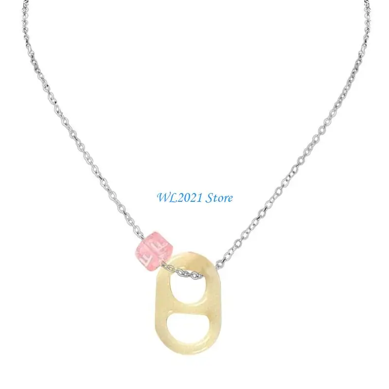 

G5GC Fashion Acrylic Pendant Necklace Summer Jewelry Y2K Clavicle Chain Necklace