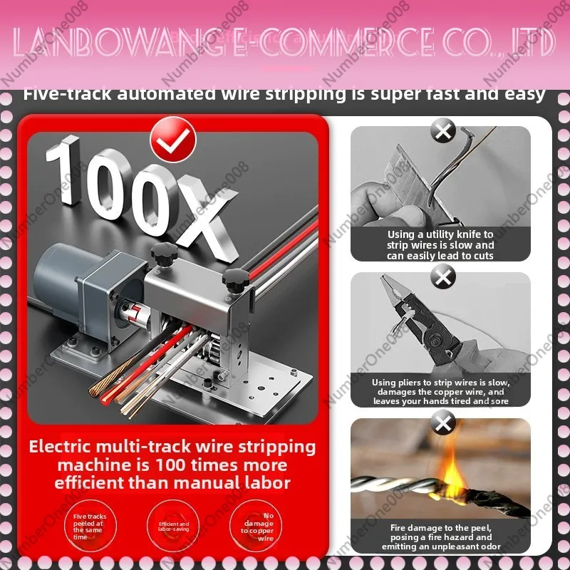 Heavy Duty Automatic Wire Stripper Electric Cable Stripping Machine for Copper Recycling Home Use
