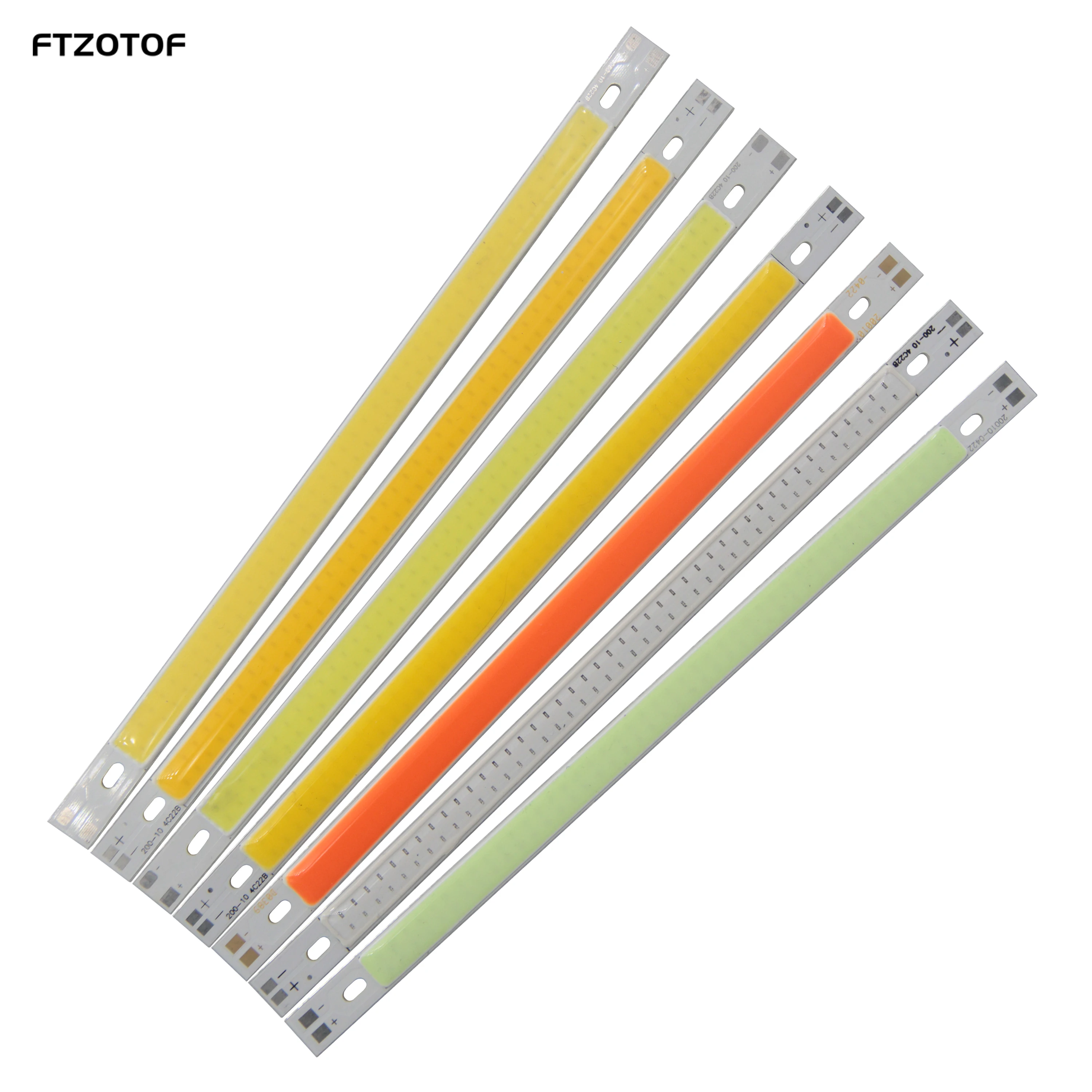 FTZOTOF 12V DC  LED Strip Light 200*10mm COB 10W Bulb Blue Green Yellow Red Warm Cool White LED Panel 100mm 1000LM COB DIY Lamps