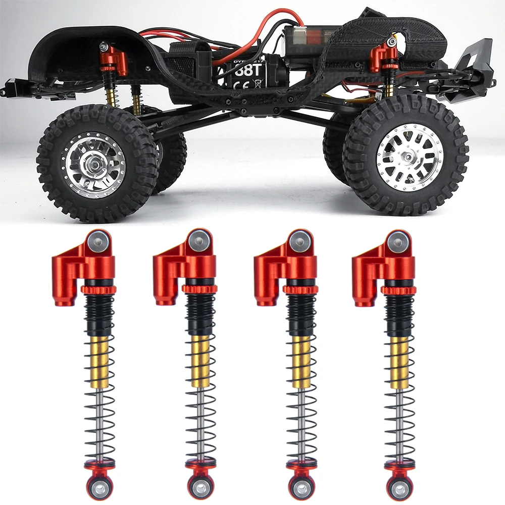 AXSPEED 4PCS Aluminum Alloy Shock Absorber Damper Extended 48mm for 1/24 RC Crawler Car Axial SCX24 JLU Gladiator Upgrade Parts