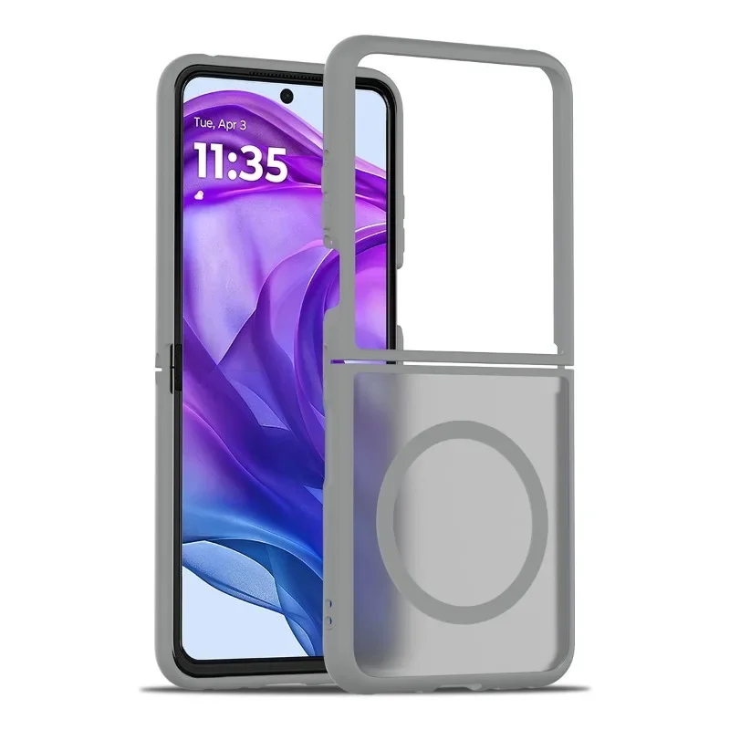 Luxo fosco carga magnética caso de telefone para motorola moto razr 60 50 ultra razr + 2025 2024 2022 sensação da pele à prova de choque dobra capa