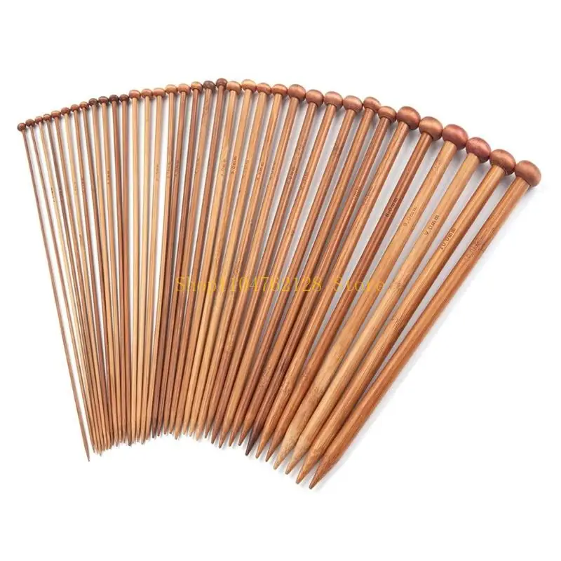 25CM Knitting Needle with Rounded End Caps, Carbonized Single Point Sweater Needle and Case for Sweaters Scarves Project best