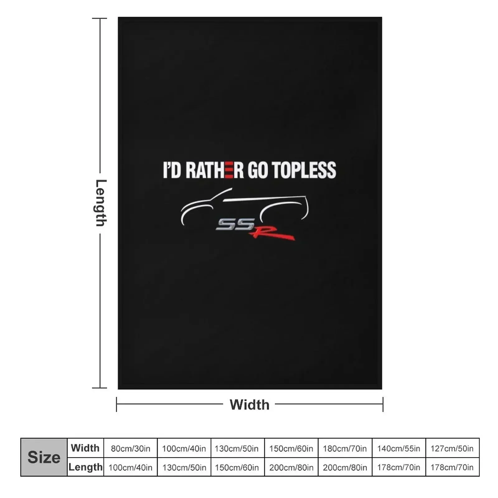 I'd rather Go Topless for Dark Backgrounds Throw Blanket couch cozy soft plush fuzzy picnic outdoor blanket
