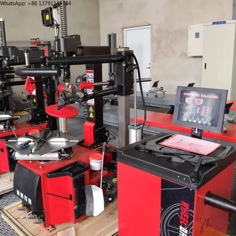 

Hot Selling 2024 Tyre Fitting Machine 13\"-28\" Wheel Balancer Combo with Tire Changer for Wheel Balancing and Changing Tyres