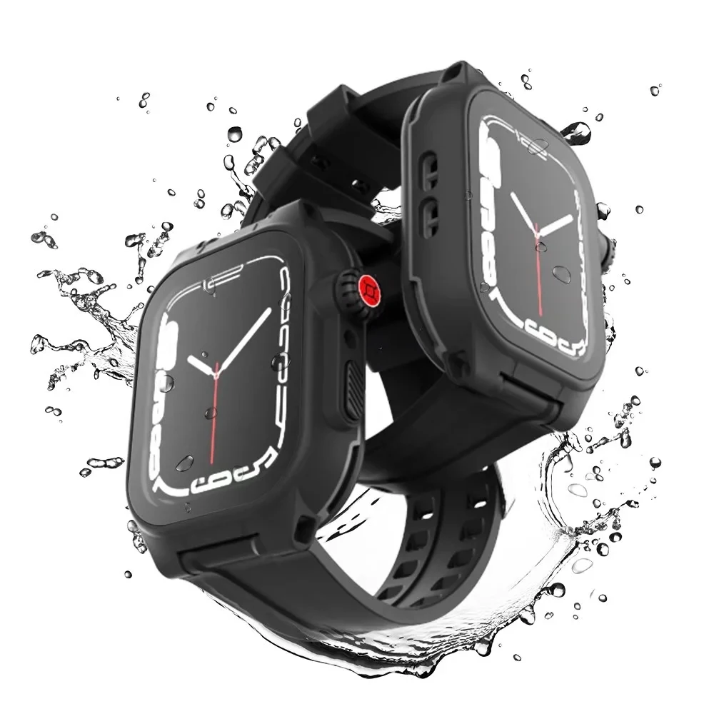 

Full Body Protection IP68 Waterproof Case for iWatch S8 S7 41mm/45mm Shockproof Heavy Duty Defender Cover Case