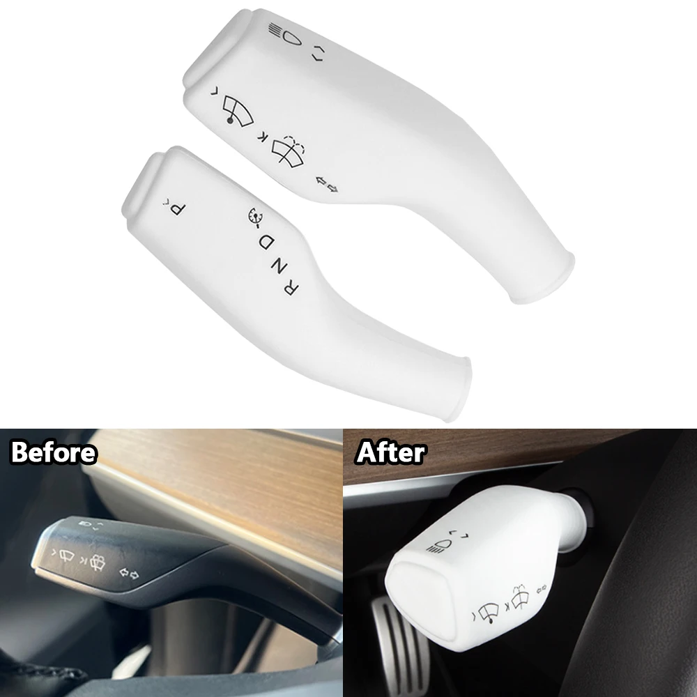 Leva del cambio del tergicristallo per auto Cruise paillettes copertura del pulsante adesivo per la decorazione del volante in Silicone per Tesla