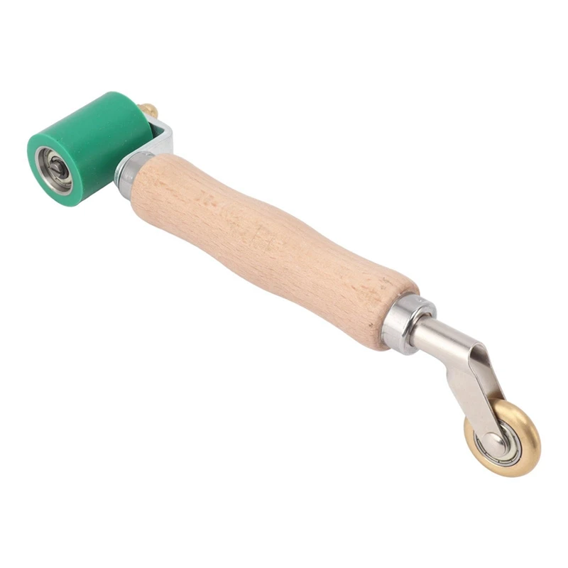 40mm Wallpaper Roller Seam Roller Steel, Wood Handle Silicone Seam Roller Dual Use Brass Wheel for PVC Welding B