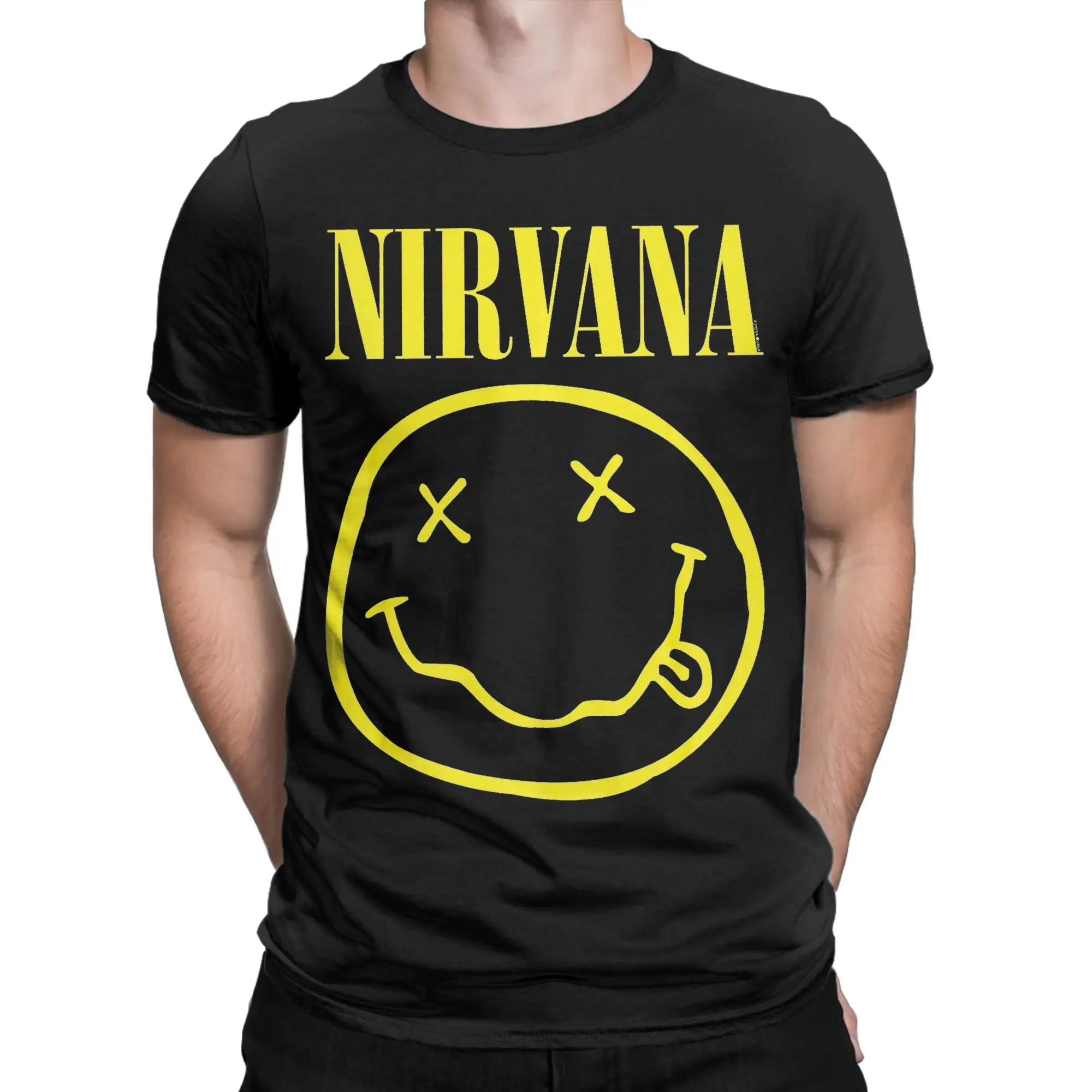 Nirvana Music Rock T Shirt Men Pure Cotton Funny T-Shirt Crew Neck  Tee Shirt Short Sleeve Clothes 4XL 5XL 6XL
