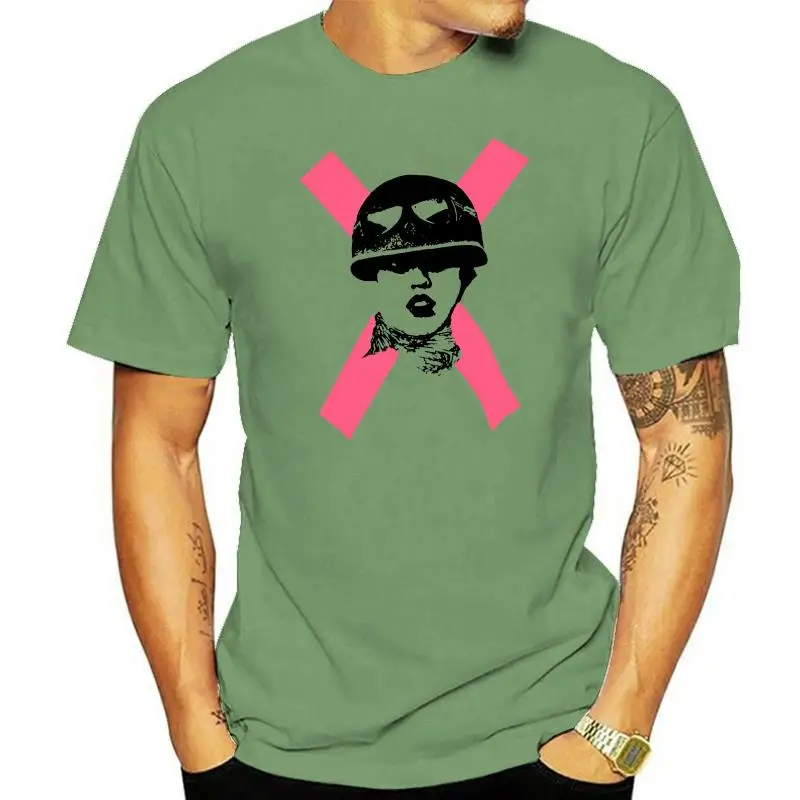 MENS WHITE T-SHIRT POLY STYRENE X-RAY SPEX DAYGLO PINK HELMET PUNK S-5XL