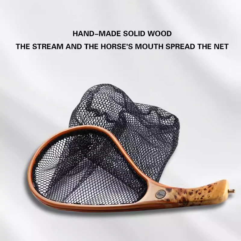 

Pure Handmade Ebony handle Fly Fishing Hand Net Small Net Fly Fishing Stream Net Fishing Net Portable Fishing Net Bamboo Ware