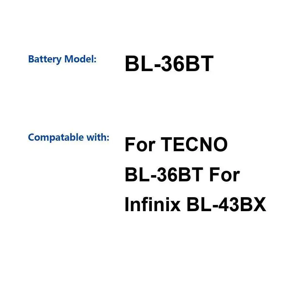 

Mobile Phone Battery High Capacity 3750Mah For Infinix BL-43BX Tecno BL-36BT