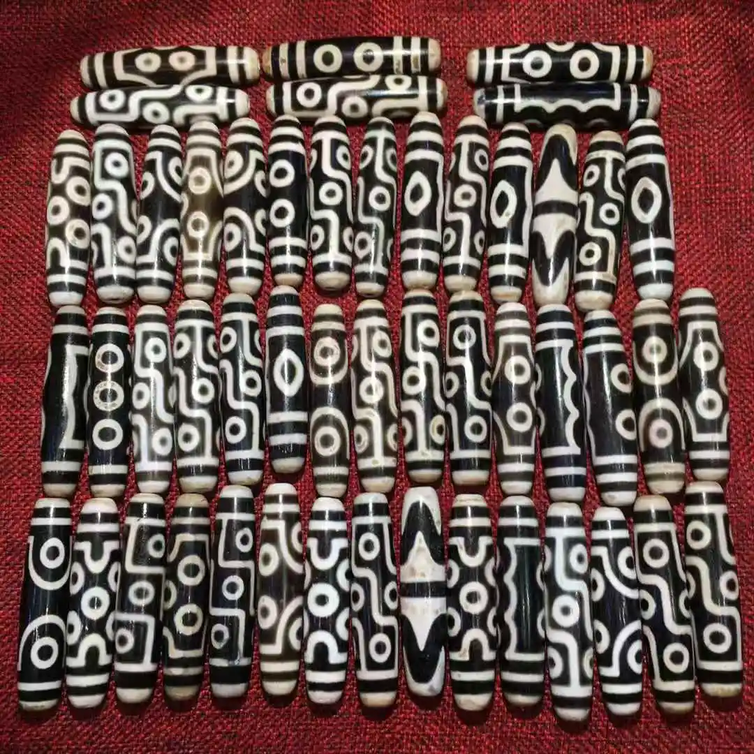 

10 шт. бусины Tibentan Dzi, древние бусины из черного агата, антикварные бусины для самостоятельного изготовления ювелирных изделий, аксессуары для браслетов, счастливые ювелирные изделия