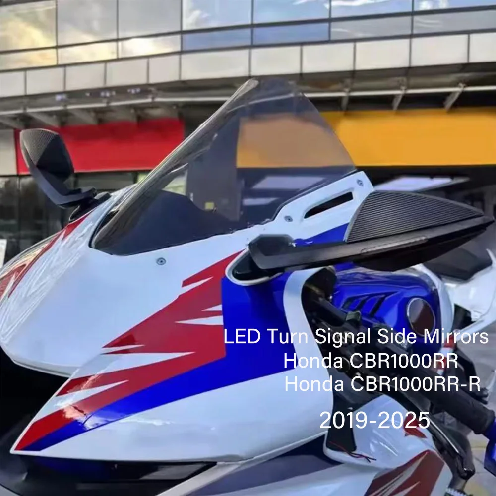 CBR1000RR 2025 Motorcycle Rearview LED Turn Signal Side Mirrors Black For Honda CBR1000RR CBR1000RR-R CBR 1000 RR-R 2019-2025