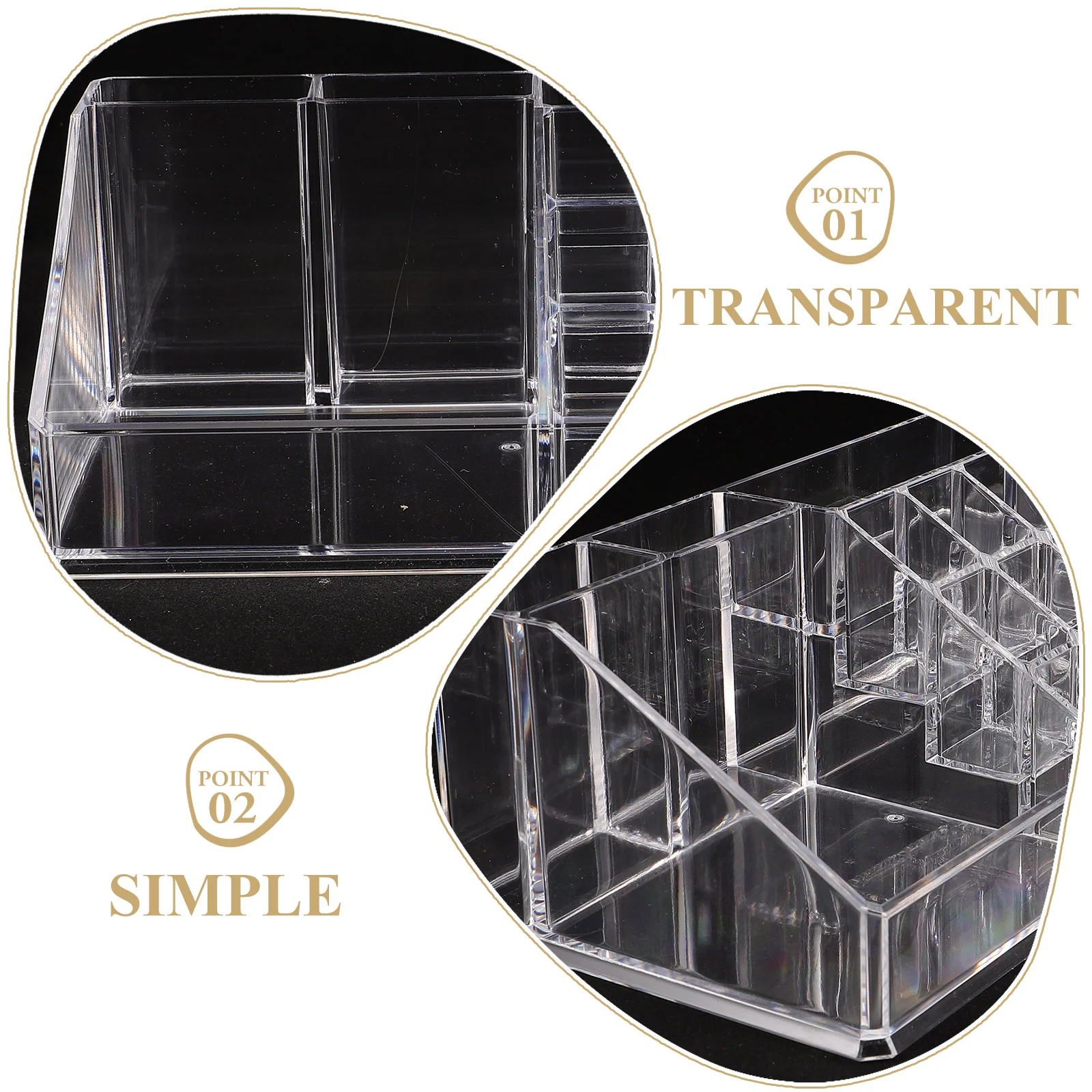 

Clear Acrylic Makeup Organizer with Convenient Slots for Lipstick and Cosmetics Storage Vanity Desktop Holder Portable Beauty