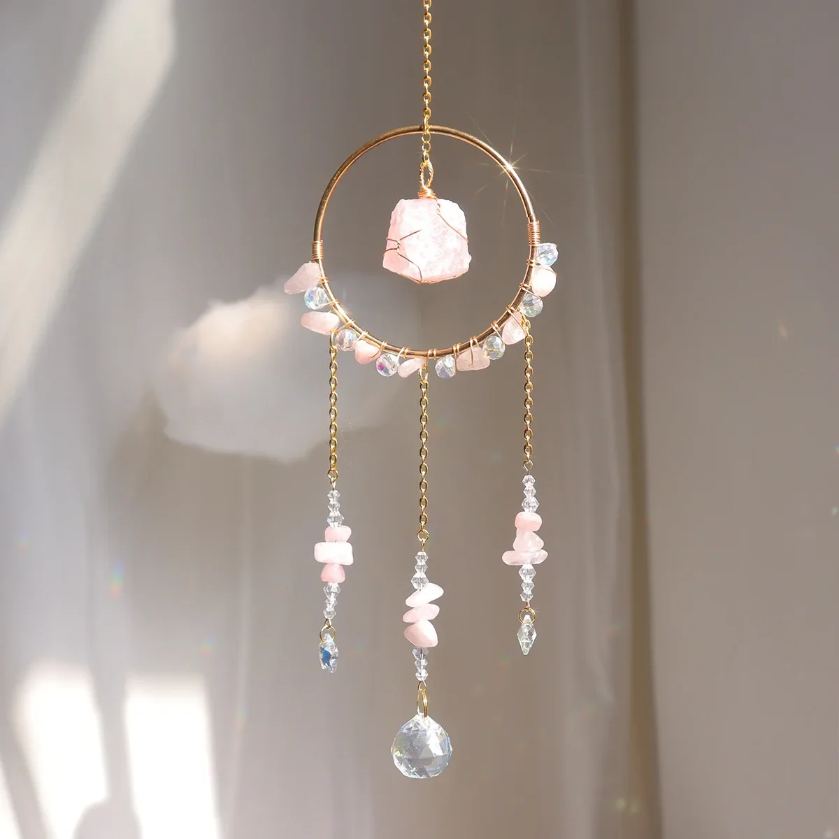 Boho Sun Catcher Crystals Wind Chime Moon Dream Catchers for Teen Kids Bedroom Wall Decorations Home Decor Birthday Christmas Gi