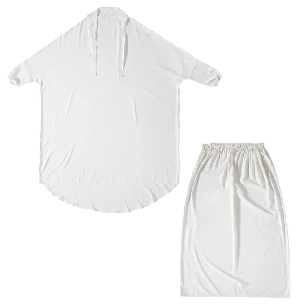 

2Pcs Ramadan Hooded Abaya Skirt Set Muslim Prayer Garment Women Modest Dress Eid Djellaba Islamic Clothing Turkey Kaftan Khimar