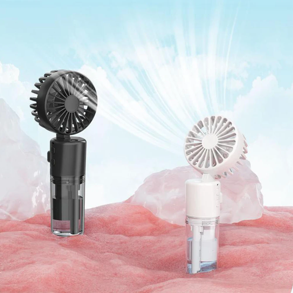 Portable Handheld Fan Mini Humidifier Fan Mist Cooler Cooling Spray Humidifier Fan Neck Desk Fan 4 Speed Adjustable Fan