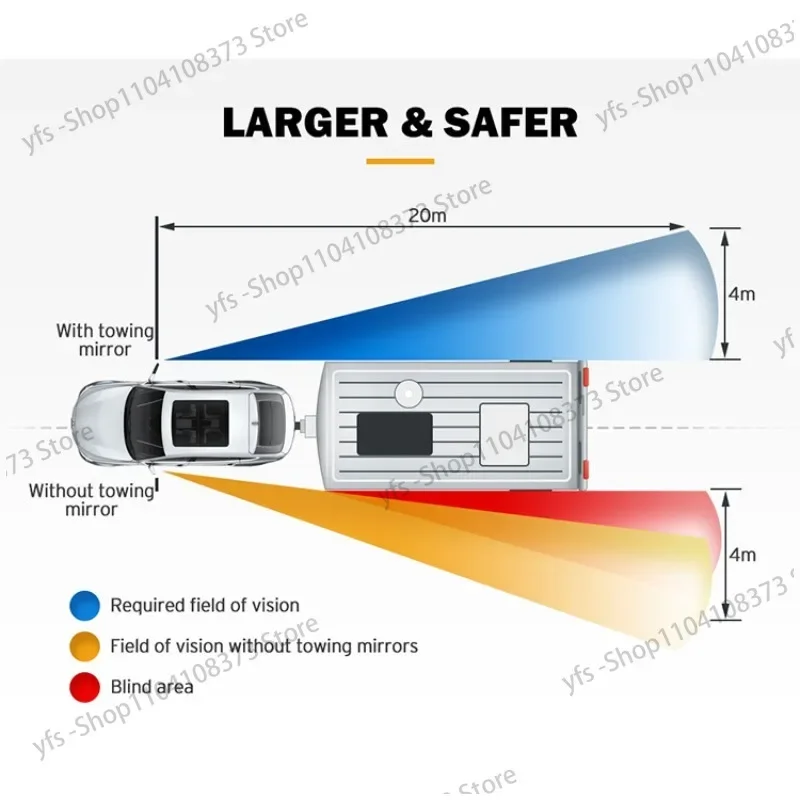 Applicable to MU-X MY2021-cash, electric trailer rearview mirror with steering water light