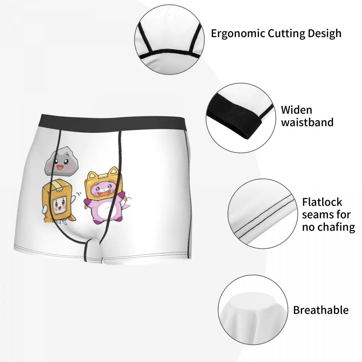 الملاكم السراويل السراويل روكي Lankybox Lanky Box (21) سراويل داخلية مريحة للرجال لهدايا صديقها رجل أوم