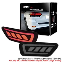 2 uds Reflector de parachoques trasero luz trasera LED accesorios de coche luces de freno señales de giro fluidas aptas para Jeep Grand Cherokee 2011-2022