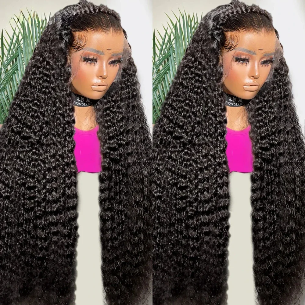 

13X6 Transparent Deep Water Wave Curly Human Hair Lace Frontal Wig 30 32 Inch 200 Density 13X4 Lace Front Human Hair Wigs Sale
