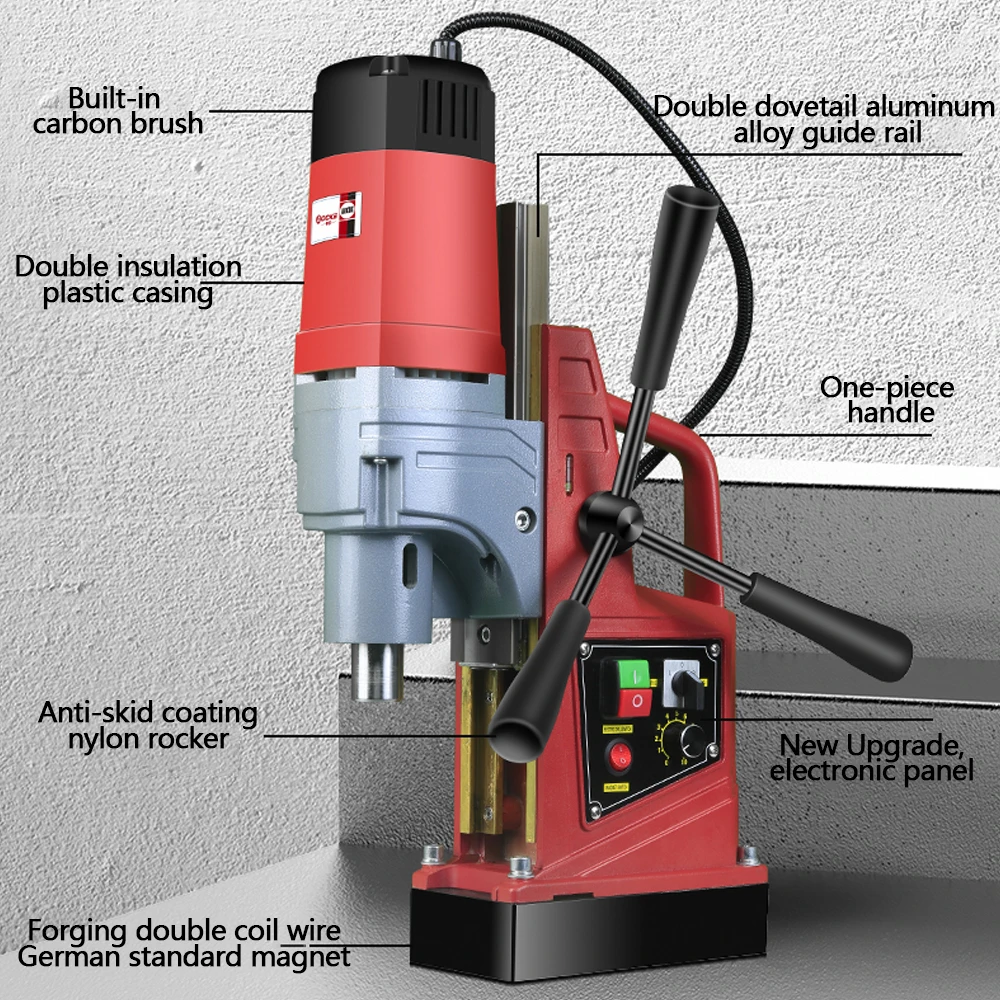 AX23RE/AX28RE Electric Magnetic Drill Floor Drill 220V Powerful Magnetic Drill Portable Industrial Grade Drilling Machine