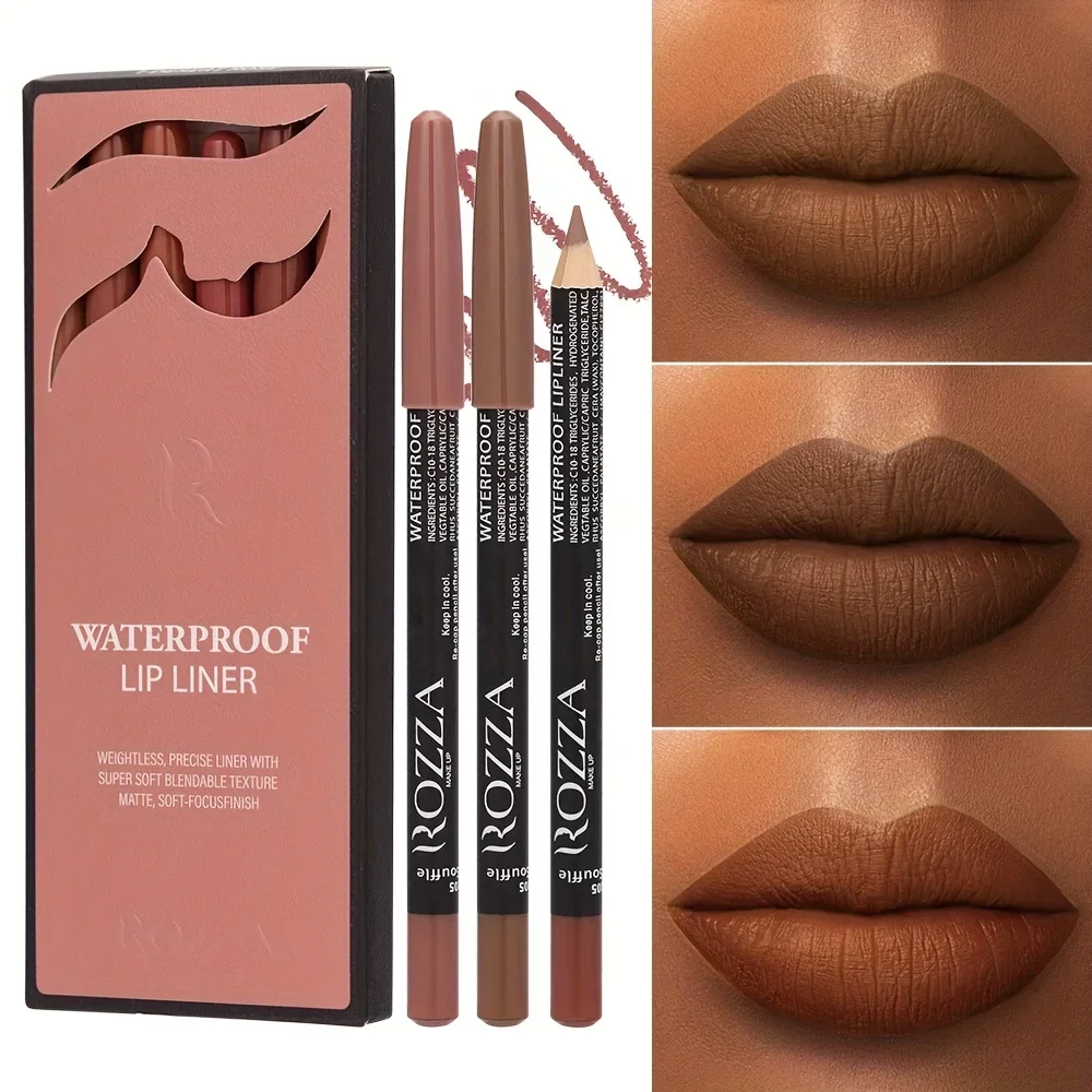 ชุดแต่งหน้าลิปไลเนอร์สีนู้ด 6 ชิ้น - เอฟเฟกต์เนื้อแมตต์กันน้ําเป็นธรรมชาติและติดทนนาน ติดทนนานและทนทาน