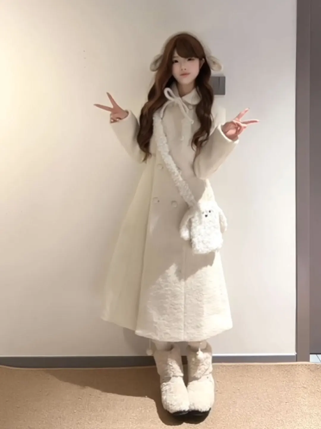 

Уникальное корейское шерстяное пальто с завышенной талией, облегающее, зимнее, модное, для молодых женщин, мягкое и удобное