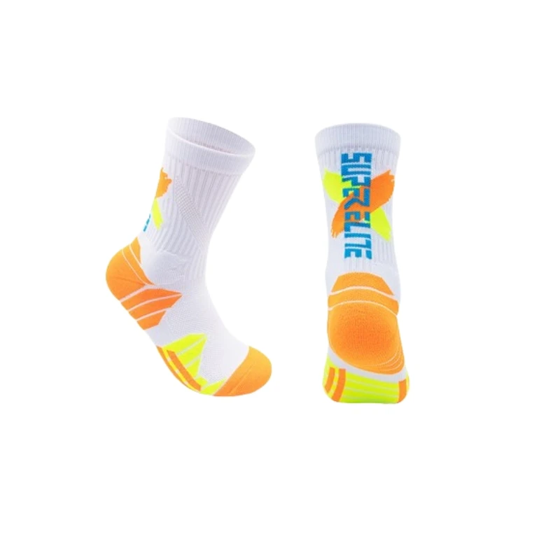 1 คู่สูงหลอดมืออาชีพถุงเท้ากีฬากลางแจ้งกีฬาขี่จักรยานถุงเท้าผู้ชายวิ่งเดินป่าบาสเกตบอลถุงเท้าฟุตบอล